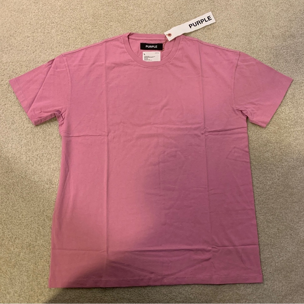Purple Brand Bleached Pink Short Sleeve T-Shirt Size Large L Dropped Fit